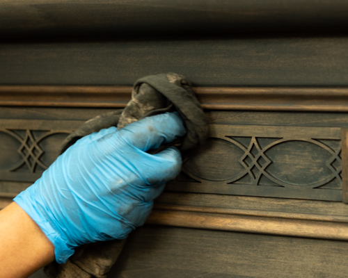 Amish Builder Millcraft Furniture Factory Amish Craftsman Finishing and Staining Up Close